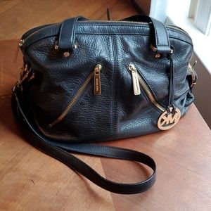 Michael Kors black leather handbag